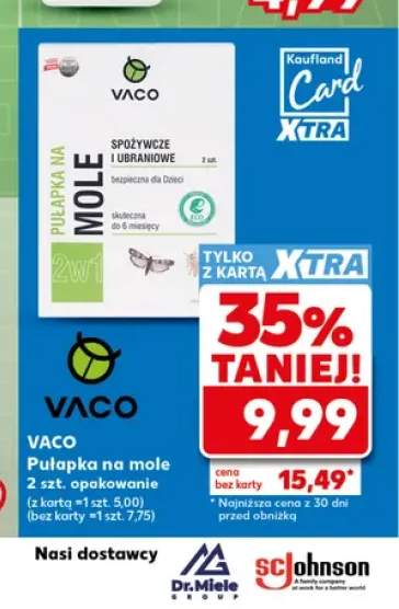 Pułapka na mole spożywcze i ubraniowe Vaco 2w1