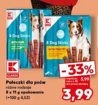 Przysmaki dla psów Dog Sticks z dziczyzną K-Classic 8-pak +1 wariant