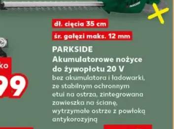 Akumulatorowe nożyce do żywopłotu Parkside