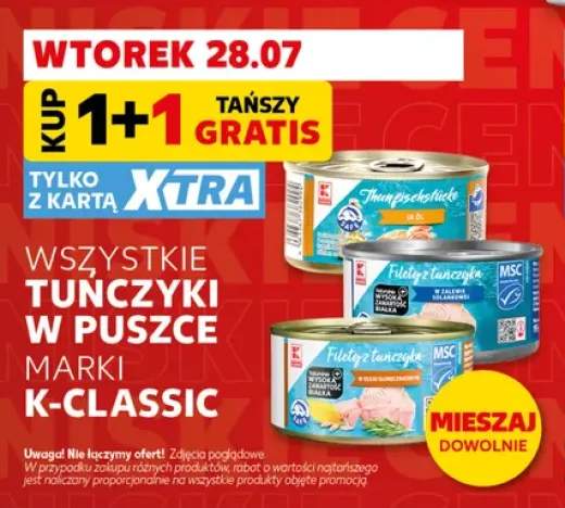Filety z tuńczyka w zalewie solankowej K-Classic +1 wariant
