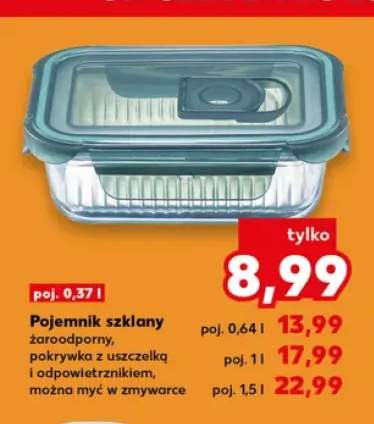 Pojemnik szklany prostokątny żaroodporny 0,37 l