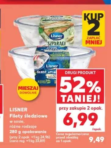 Filety śledziowe Lisner Śledź Atlantycki +1 wariant