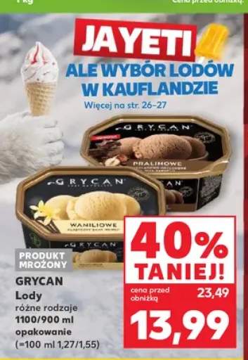Lody waniliowe Grycan