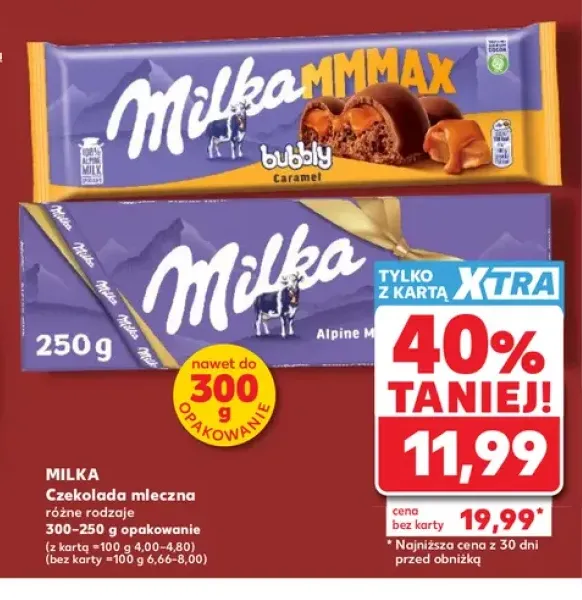 Czekolada mleczna Milka MMMAX Bubbly Caramel +1 wariant