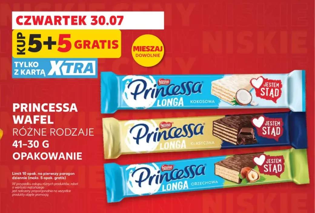 Wafel Princessa Longa Kokosowa +1 wariant