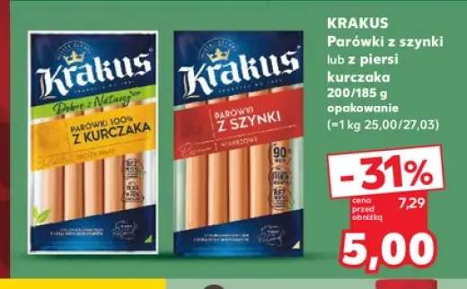 Parówki z piersi kurczaka Krakus