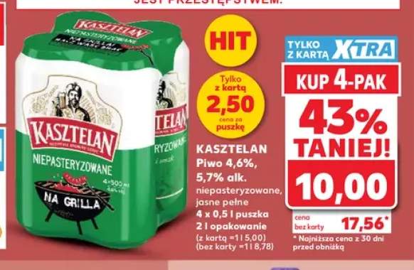 Piwo Kasztelan Niepasteryzowane 4-pak +1 wariant