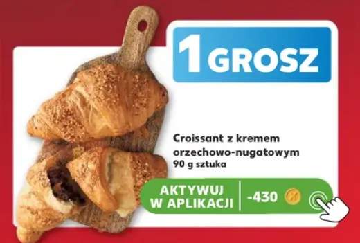 Croissant z kremem orzechowo-nugatowym