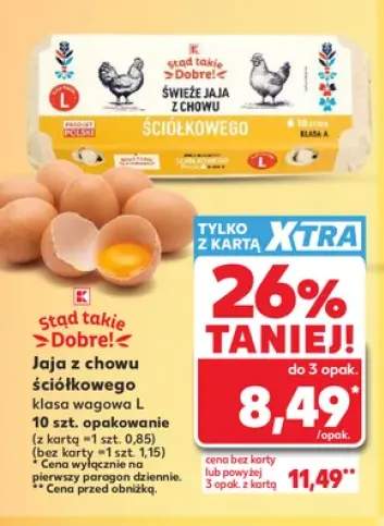 Jaja z chowu ściółkowego klasa L Stąd takie Dobre!