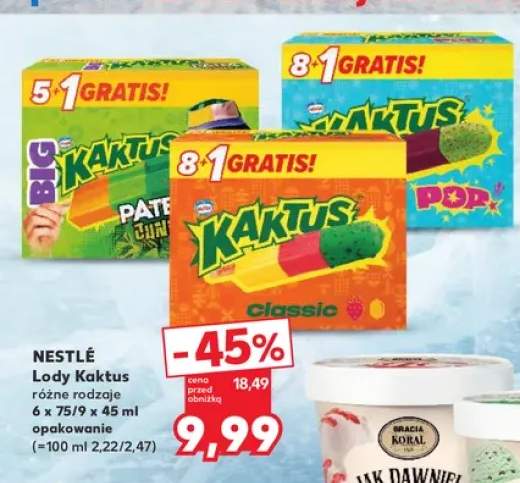 Lody Kaktus Classic Nestlé 9-pak +1 wariant
