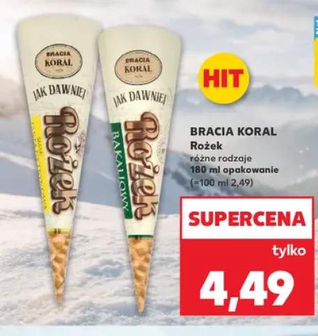 Lody rożek Bracia Koral