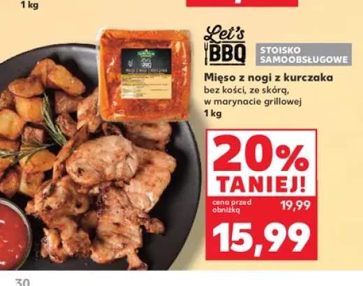 Mięso z nogi z kurczaka bez kości ze skórą w marynacie grillowej Let's BBQ