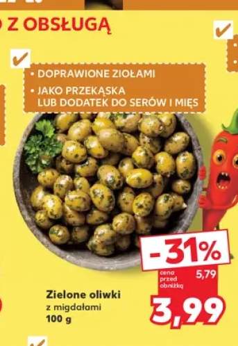 Zielone oliwki z migdałami