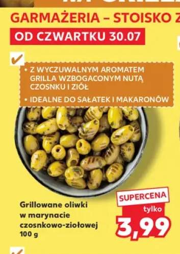 Grillowane oliwki w marynacie czosnkowo-ziołowej