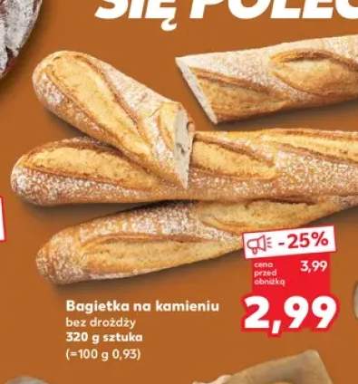 Bagietka na kamieniu bez drożdży