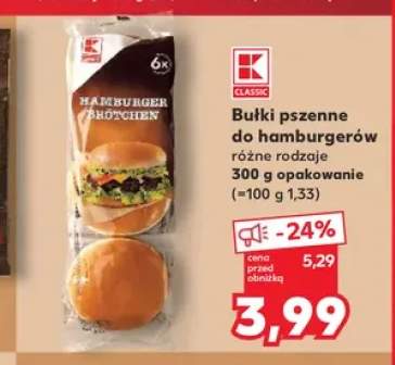 Bułki pszenne do hamburgerów K-Classic