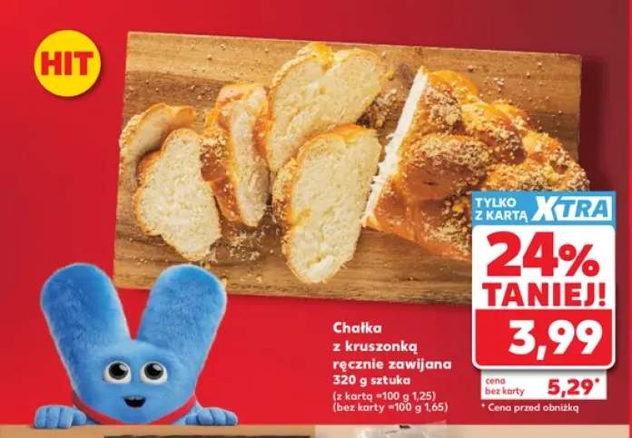 Chałka z kruszonką ręcznie zawijana