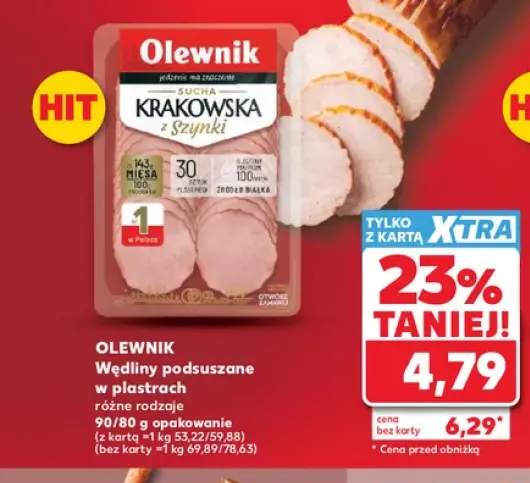 Wędliny podsuszane w plastrach Olewnik