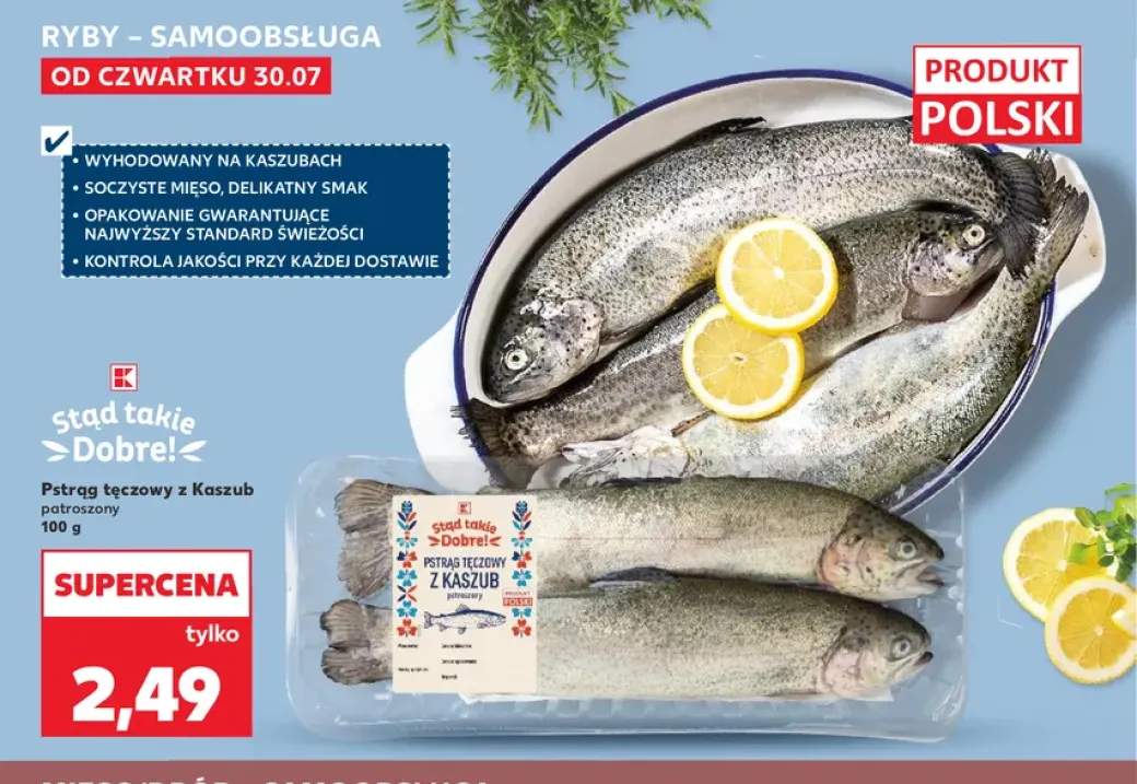 Pstrąg tęczowy z Kaszub patroszony Stąd takie Dobre!