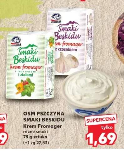 Krem Fromager z czosnkiem OSM Pszczyna Smaki Beskidu +1 wariant