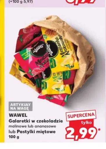 Galaretki w czekoladzie Wawel malinowe na wagę +2 warianty