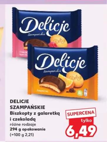 Biszkopty z galaretką i czekoladą Delicje Szampańskie wiśniowe +1 wariant