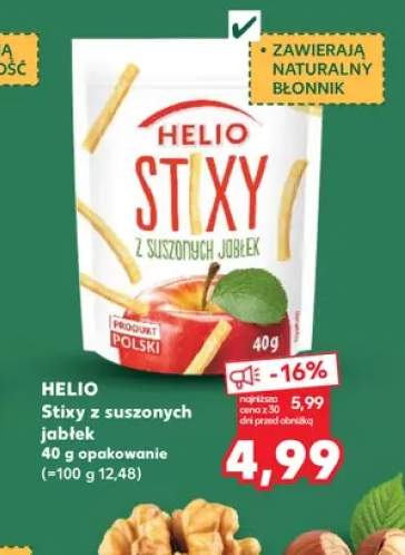 Stixy z suszonych jabłek Helio