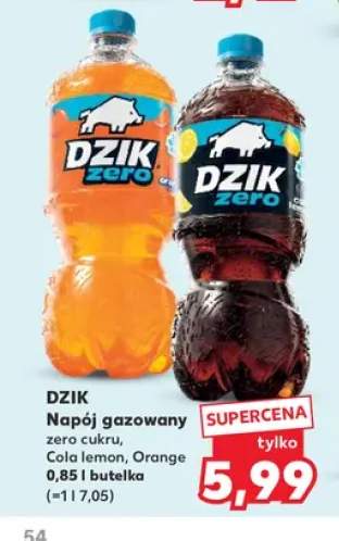 Napój gazowany Dzik Zero Cola Lemon +1 wariant