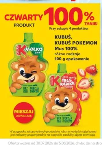 Mus 100% jabłko banan Kubuś +1 wariant