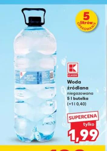 Woda źródlana niegazowana K-Classic