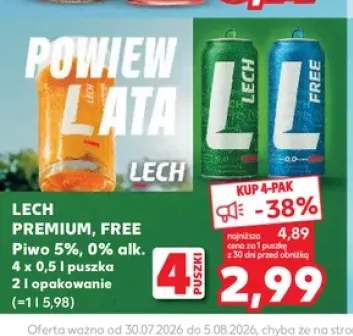 Piwo Lech Premium 4-pak +1 wariant