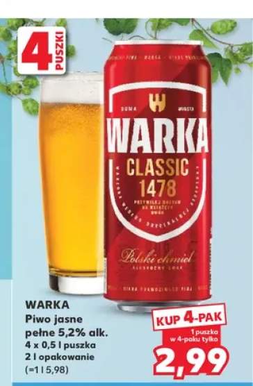 Piwo Warka Classic 4-pak