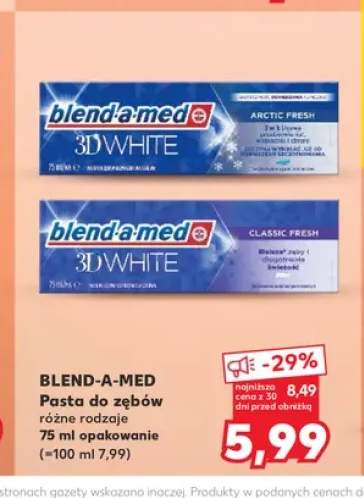 Pasta do zębów Blend-a-med 3D White Arctic Fresh +1 wariant