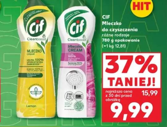 Mleczko do czyszczenia Cif Cleanboost Lemon +1 wariant