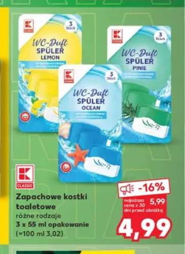 Zapachowe kostki toaletowe K-Classic Lemon 3-pak 55 ml +2 warianty