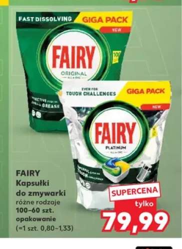 Kapsułki do zmywarki Fairy Original +1 wariant