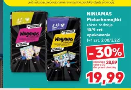 Pieluchomajtki Ninjamas 9-pak +1 wariant