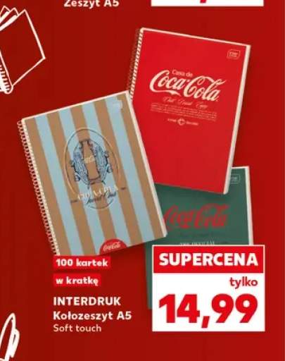 Kołozeszyt A5 Interdruk Coca-Cola Soft touch 100 kartek