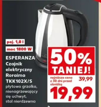 Czajnik elektryczny Esperanza Roraima TKK102X/S 1,8 l