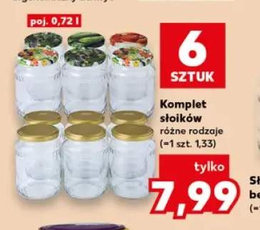 Komplet słoików 6-pak 0,72 l