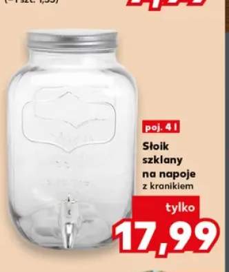 Słoik szklany na napoje z kranikiem 4 l