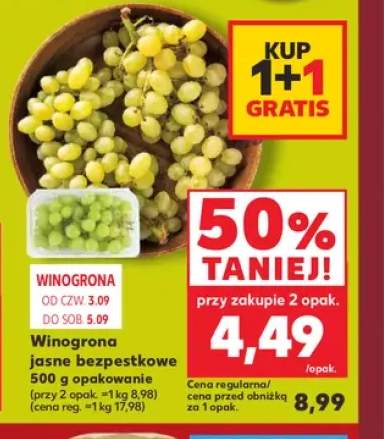 Winogrona jasne bezpestkowe