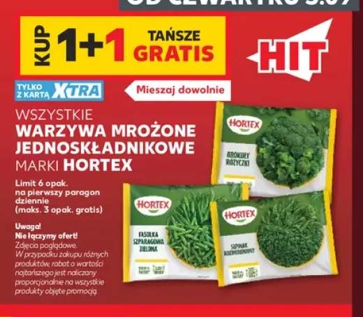 Warzywa mrożone jednoskładnikowe Hortex +3 warianty