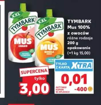Mus 100% z owoców jabłko Tymbark +1 wariant
