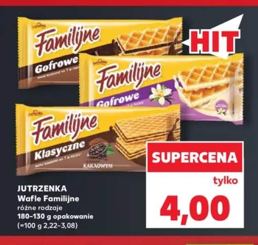 Wafle Familijne Gofrowe cytrynowe Jutrzenka +2 warianty