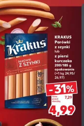 Parówki z piersi kurczaka Krakus +1 wariant