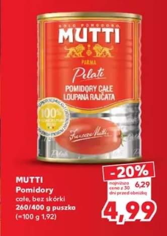 Pomidory całe bez skórki Mutti