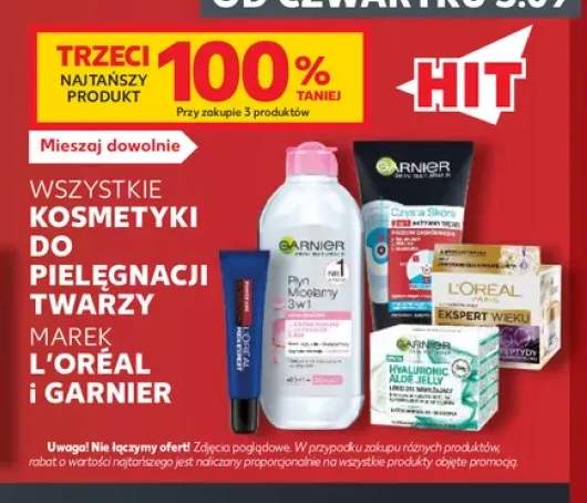 Kosmetyki do pielęgnacji twarzy marek L'Oréal i Garnier +5 wariantów