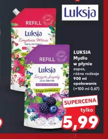 Mydło w płynie zapas Luksja Zmysłowa Wiśnia +1 wariant