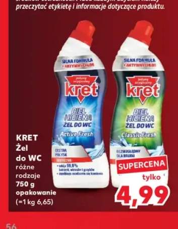 Żel do WC Kret Biel Higiena Active Fresh +1 wariant